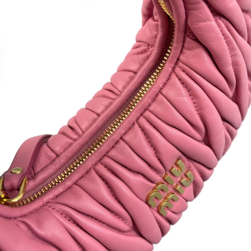 Miu Miu Hobo Crumpled Lambskin Pink