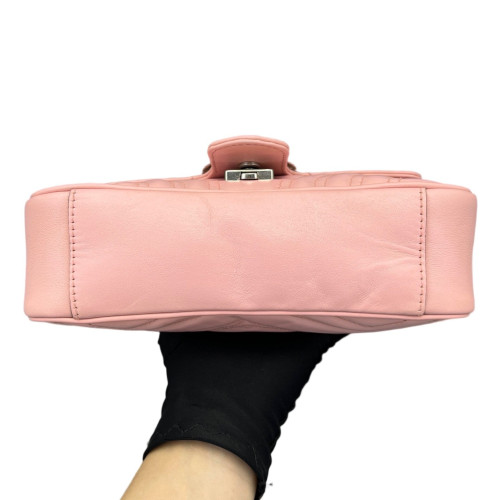 Gucci Chevron Mini GG Marmont Calfskin Pink Gucci Chevron Mini GG Marmont Calfskin Pink