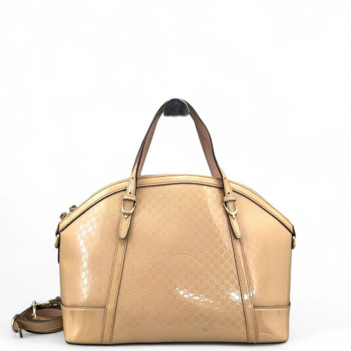 Gucci Medium Microguccissima Dome Bag Patent Microguccissima Nude Pink
