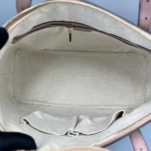 Gucci Medium Microguccissima Dome Bag Patent Microguccissima Nude Pink