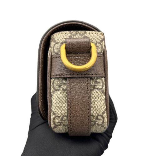 Gucci Web Ophidia Crossbody Bag GG Supreme Monogram Beige Ebony