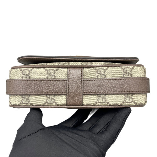 Gucci Web Ophidia Crossbody Bag GG Supreme Monogram Beige Ebony