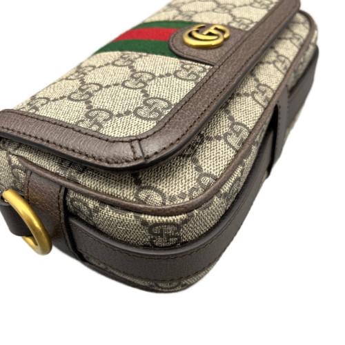 Gucci Web Ophidia Crossbody Bag GG Supreme Monogram Beige Ebony