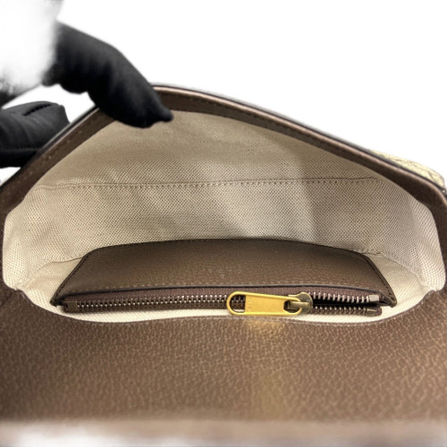 Gucci Web Ophidia Crossbody Bag GG Supreme Monogram Beige Ebony