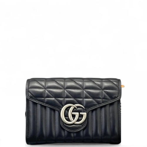 Gucci GG Marmont Chain Wallet Calfskin Black