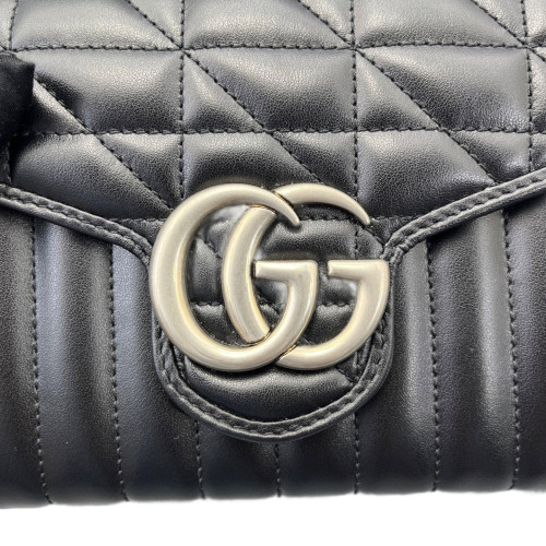 Gucci GG Marmont Chain Wallet Calfskin Black