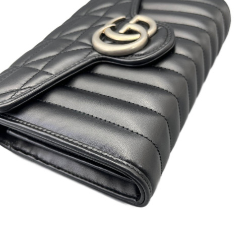 Gucci GG Marmont Chain Wallet Calfskin Black
