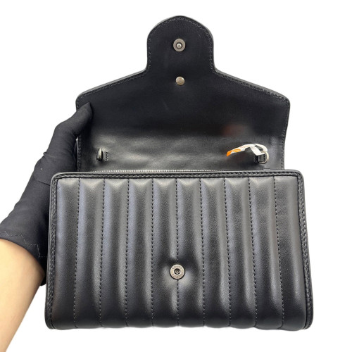 Gucci GG Marmont Chain Wallet Calfskin Black