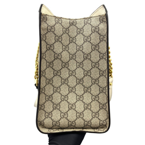 Gucci Medium Padlock Tote GG Supreme Monogram Brown White Gucci Medium Padlock Tote GG Supreme Monogram Brown White