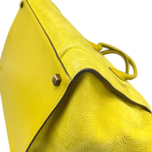 Celine Medium Big Bag Suede Yellow Celine Medium Big Bag Suede Yellow