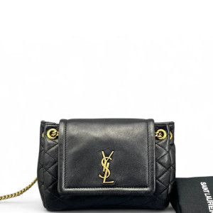 Yves Saint Laurent Mini Nolita Shoulder Bag Soft Calfskin Black