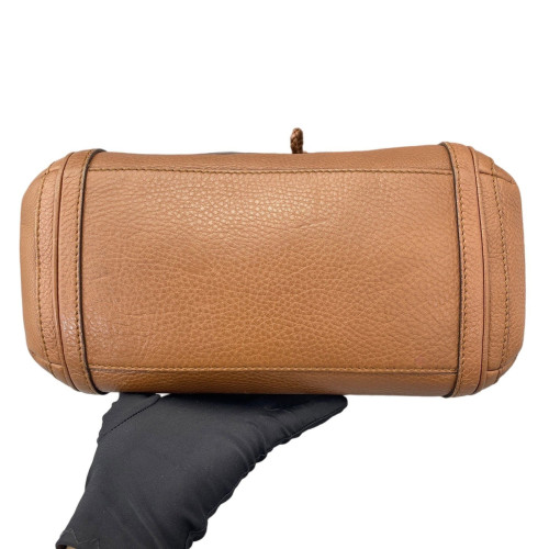 Gucci Bamboo Two-Way Bag Grained Calfskin Tan Gucci Bamboo Two-Way Bag Grained Calfskin Tan