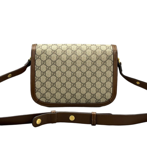 Gucci Small Horsebit 1955 GG Supreme Monogram Tan