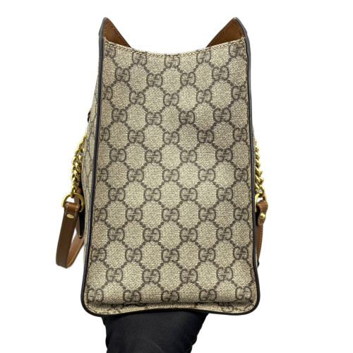 Gucci Medium Padlock Tote GG Supreme Monogram Tan