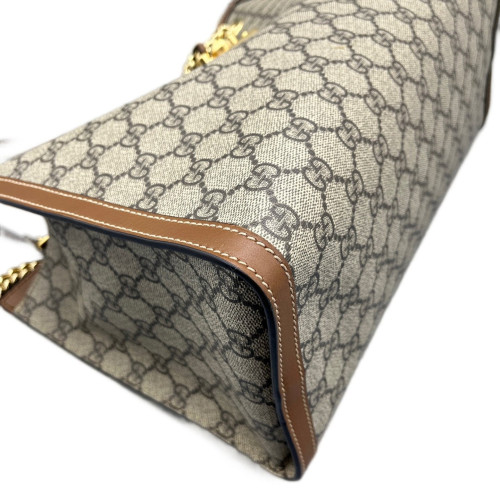 Gucci Medium Padlock Tote GG Supreme Monogram Tan