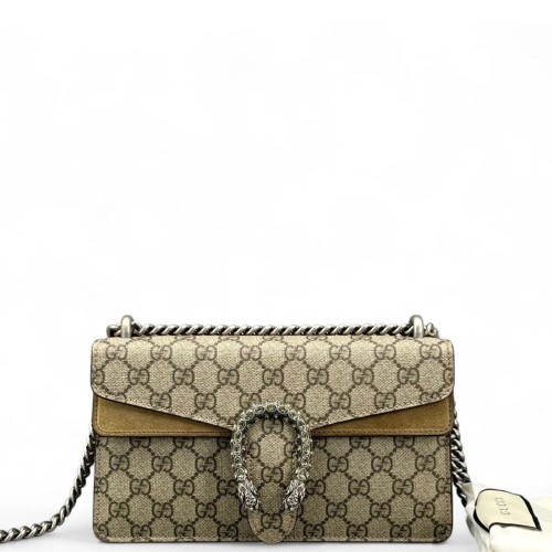 Gucci Meium Dionysus GG Supreme Monogram Camel