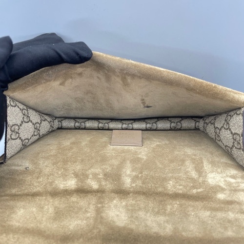 Gucci Meium Dionysus GG Supreme Monogram Camel