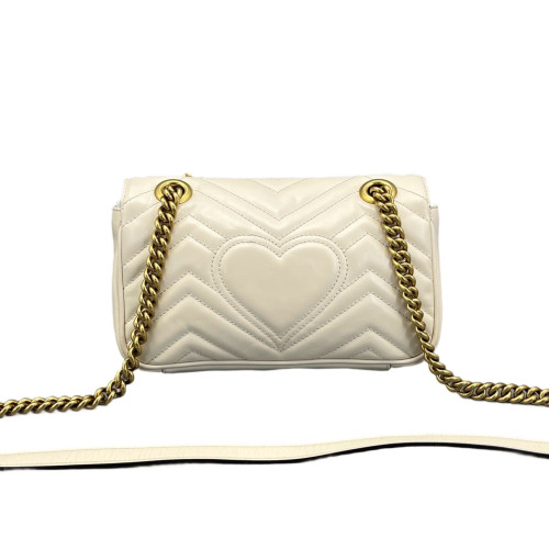 Gucci Chevron Mini GG Marmont Calfskin White Gucci Chevron Mini GG Marmont Calfskin White