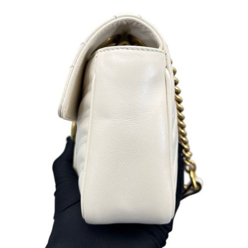 Gucci Chevron Mini GG Marmont Calfskin White Gucci Chevron Mini GG Marmont Calfskin White