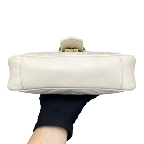 Gucci Chevron Mini GG Marmont Calfskin White Gucci Chevron Mini GG Marmont Calfskin White