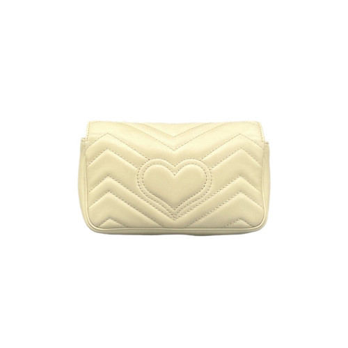 Gucci Chevron Super Mini GG Marmont Calfskin White Gucci Chevron Super Mini GG Marmont Calfskin White
