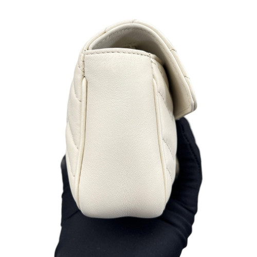 Gucci Chevron Super Mini GG Marmont Calfskin White Gucci Chevron Super Mini GG Marmont Calfskin White