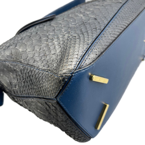 Loewe Medium Puzzle Python Calfskin Blue Black