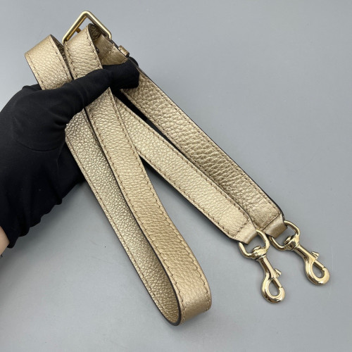 Gucci Bamboo Flap Bag Canvas Calfskin Pale Gold Brown