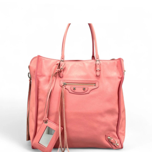 Balenciaga Papier A5 Zip Around Tote Calfskin Pink
