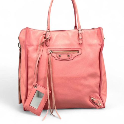 Balenciaga Papier A5 Zip Around Tote Calfskin Pink
