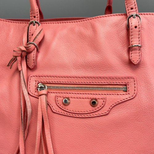 Balenciaga Papier A5 Zip Around Tote Calfskin Pink