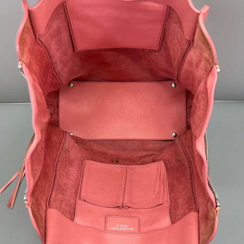Balenciaga Papier A5 Zip Around Tote Calfskin Pink