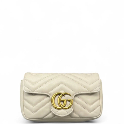 Gucci Super Mini GG Marmont Calfskin White