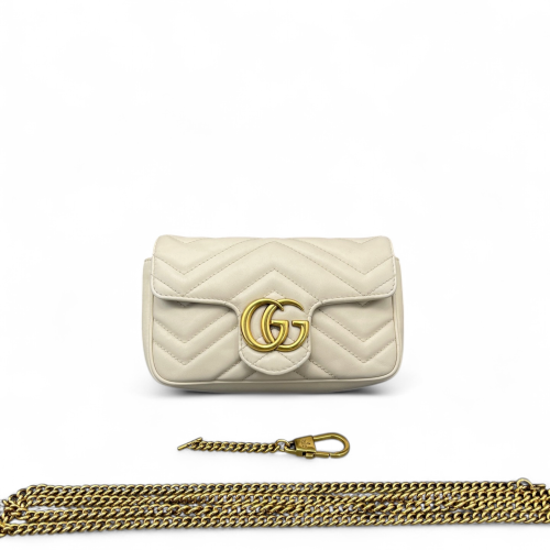 Gucci Super Mini GG Marmont Calfskin White