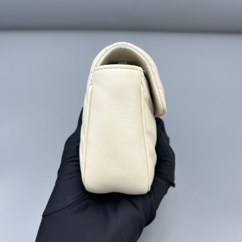Gucci Super Mini GG Marmont Calfskin White