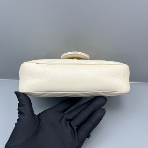 Gucci Super Mini GG Marmont Calfskin White