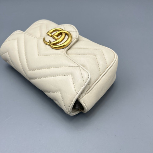 Gucci Super Mini GG Marmont Calfskin White
