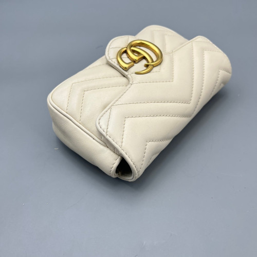 Gucci Super Mini GG Marmont Calfskin White