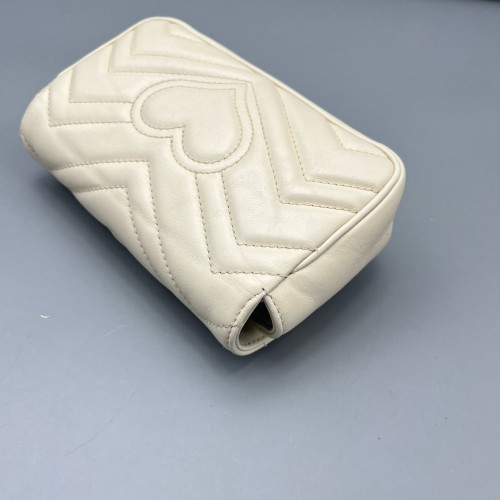 Gucci Super Mini GG Marmont Calfskin White