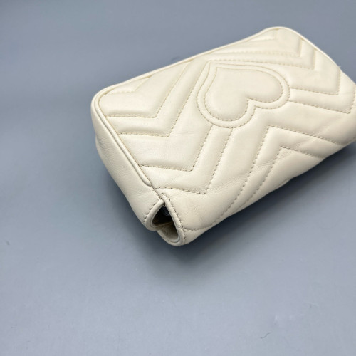 Gucci Super Mini GG Marmont Calfskin White