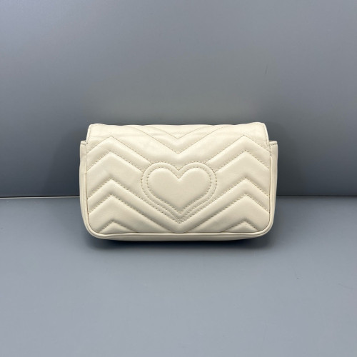 Gucci Super Mini GG Marmont Calfskin White