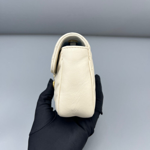 Gucci Super Mini GG Marmont Calfskin White