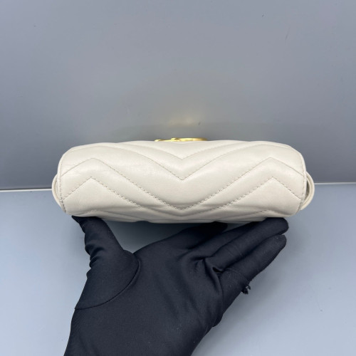 Gucci Super Mini GG Marmont Calfskin White