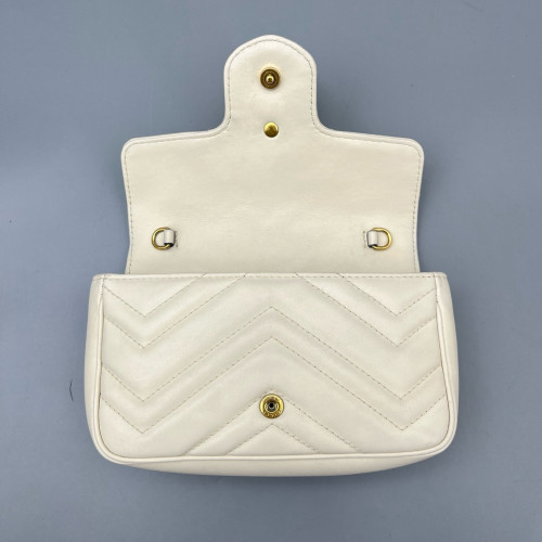 Gucci Super Mini GG Marmont Calfskin White