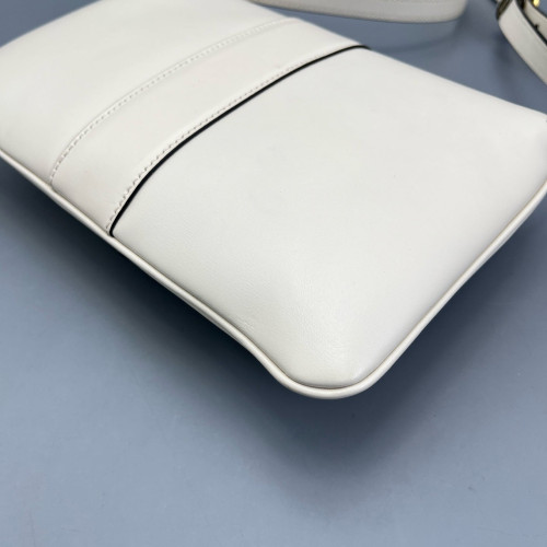 Gucci Small Arli Flap Shoulder Bag Smooth Calfskin White Gucci Small Arli Flap Shoulder Bag Smooth Calfskin White
