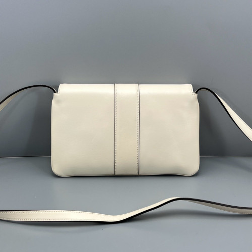 Gucci Small Arli Flap Shoulder Bag Smooth Calfskin White Gucci Small Arli Flap Shoulder Bag Smooth Calfskin White