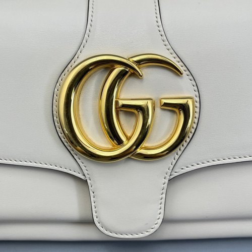 Gucci Small Arli Flap Shoulder Bag Smooth Calfskin White Gucci Small Arli Flap Shoulder Bag Smooth Calfskin White