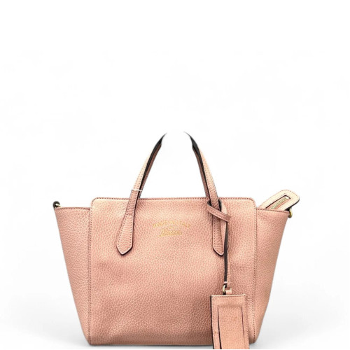 Gucci Two-Way Bag Grained Calfskin Pink