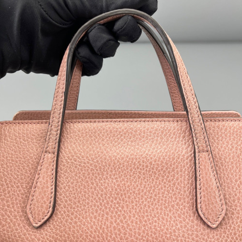 Gucci Two-Way Bag Grained Calfskin Pink