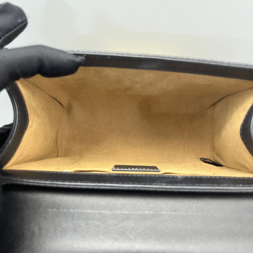 Gucci Small Padlock Shoulder Bag GG Monogram Black Brown Gucci Small Padlock Shoulder Bag GG Monogram Black Brown